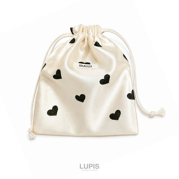 ハートドット柄巾着ポーチ-激安ファッション小物の通販販売-ルピス(LUPIS)