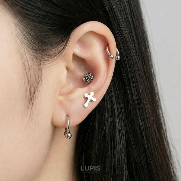 クロスラブレットスタッドボディピアス/ボディピ/軟骨ピアス/ジュエル