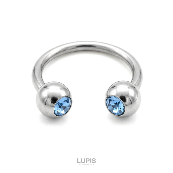 ダブルジュエルサーキュラーバーベルボディピアス・へそピアス-激安