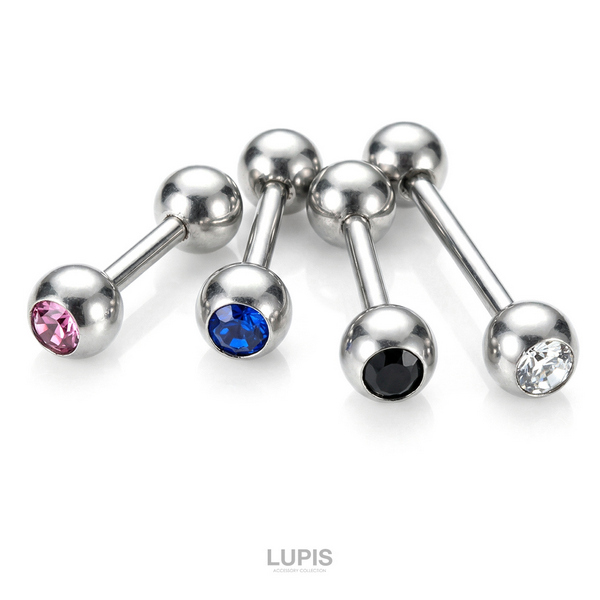 14G】カラージュエルストレートバーベルボディピアス/ボディピ/軟骨