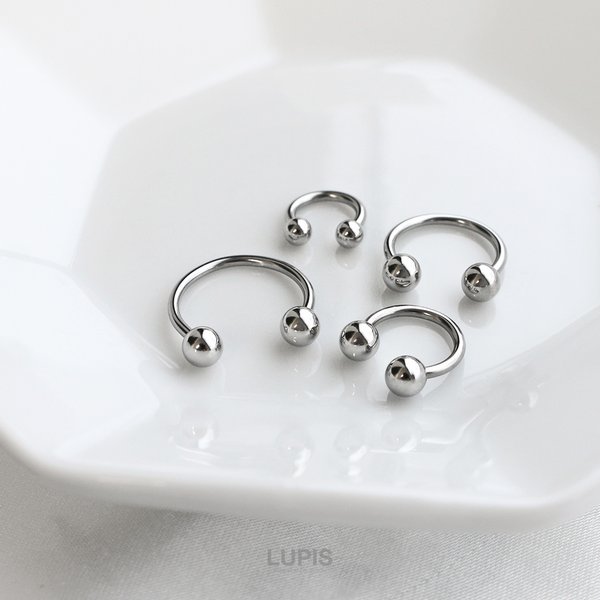 14G】シルバーシンプルサーキュラーバーベル/ボディピ/ジュエル