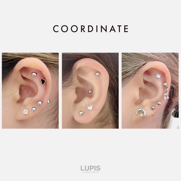 18G】シルバーシンプルストレートバーベルボディピアス/ボディピ/軟骨