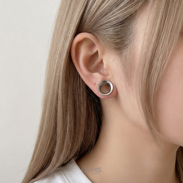 6G～12mm】ダブルフレアアイレットボディピアス/ボディピ/軟骨ピアス