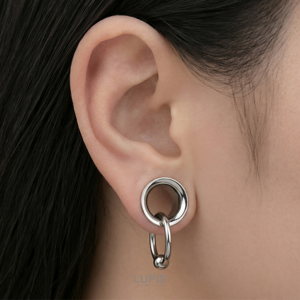 6G～12mm】ダブルフレアアイレットボディピアス/ボディピ/軟骨ピアス