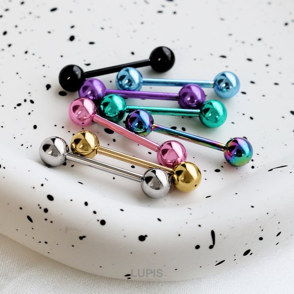 14G】シンプルカラーストレートバーベルボディピアス/ボディピ/軟骨