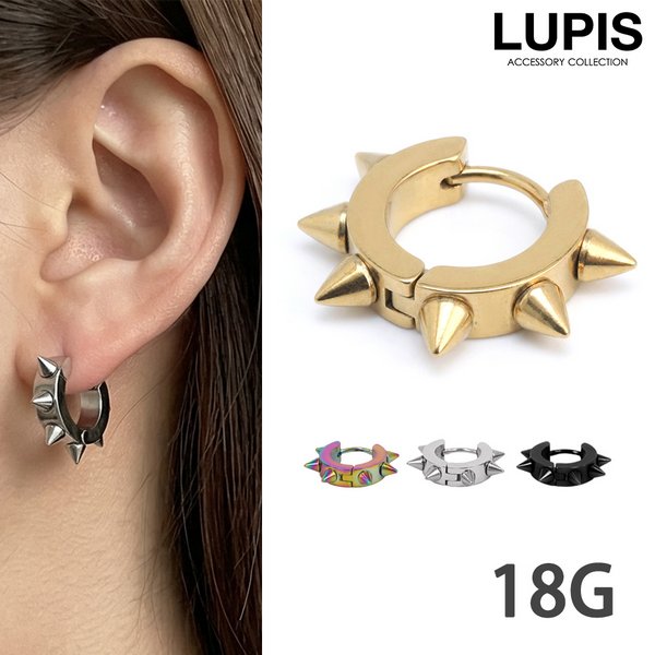 18G】ニードルリングフープピアス/ボディピ/軟骨ピアス/ジュエル