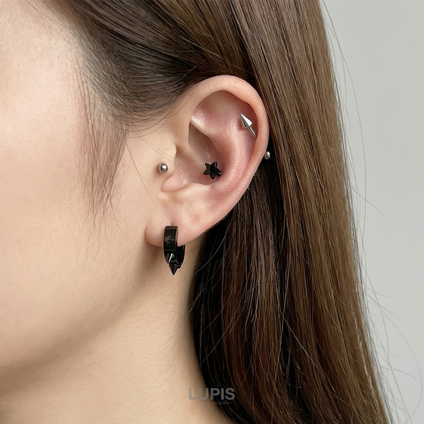 18G】ニードルリングフープピアス/ボディピ/軟骨ピアス/ジュエル