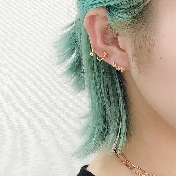 16G】シンプルカラースパイラルバーベルピアス/ボディピ/軟骨ピアス