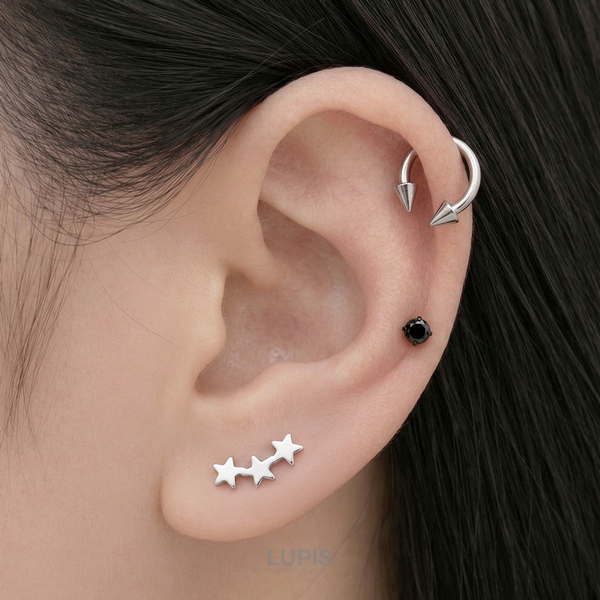 16G】コーンヘッドシルバーサーキュラーバーベルボディピアス/ボディピ