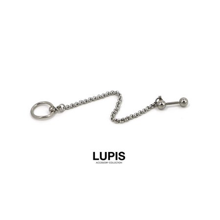 16G】ストレートバーベルチェーンジュエルビーズリング