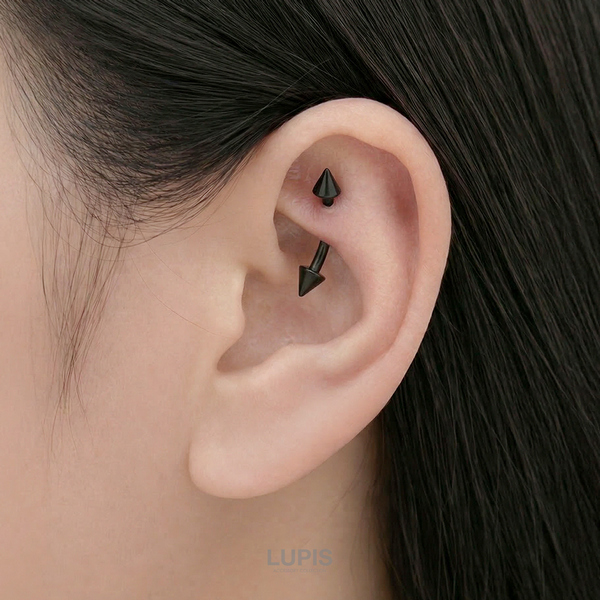16G】カラーコーンヘッドバナナバーベルボディピアス・へそピアス