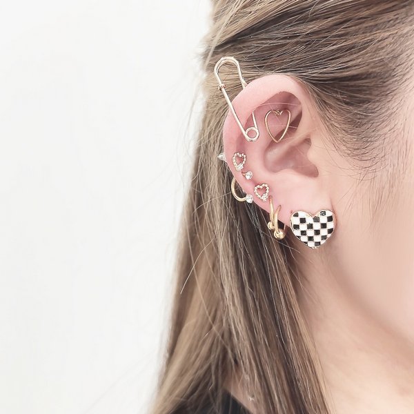 18G】セーフティーピンボディピアス/ボディピ/ストーン/へそピアス