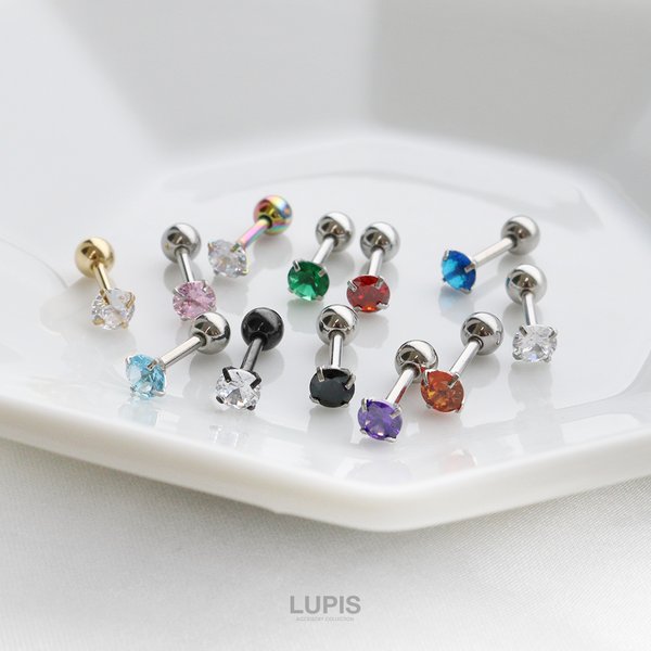 16G】カラーストーンストレートバーベルボディピアス/ボディピ