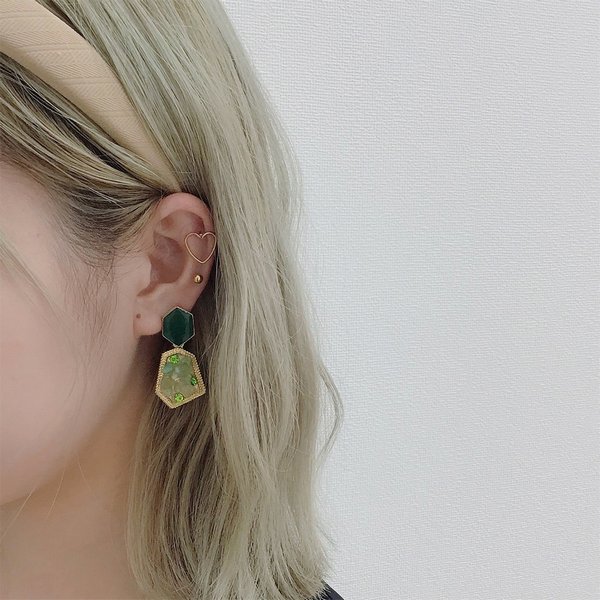 18G】ハートフレームストレートバーベルボディピアス/ボディピ