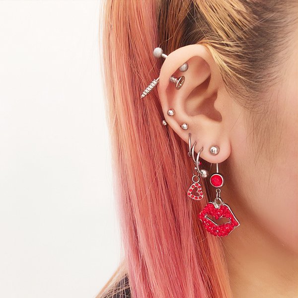 16G】ネジモチーフバナナバーベルボディピアス・へそピアス/ボディピ