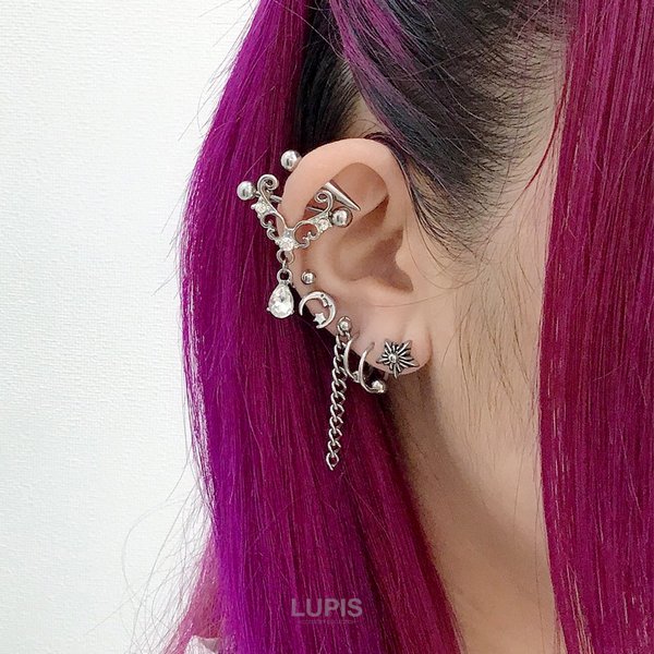 16G】BIGコーンヘッドストレートバーベルボディピアス/ストレート