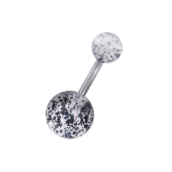 14G】グリッターボールバナナバーベルボディピアス・へそピアス/バナナ