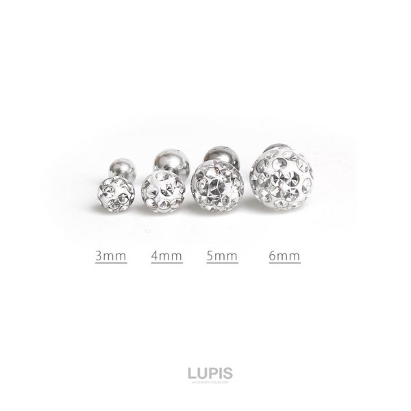 picolletピアス ストレートバーベル6mm ボールパーツセット 1個 16G(1.2mm) シャフト6mm ボール5mm ボディピアス ストレート