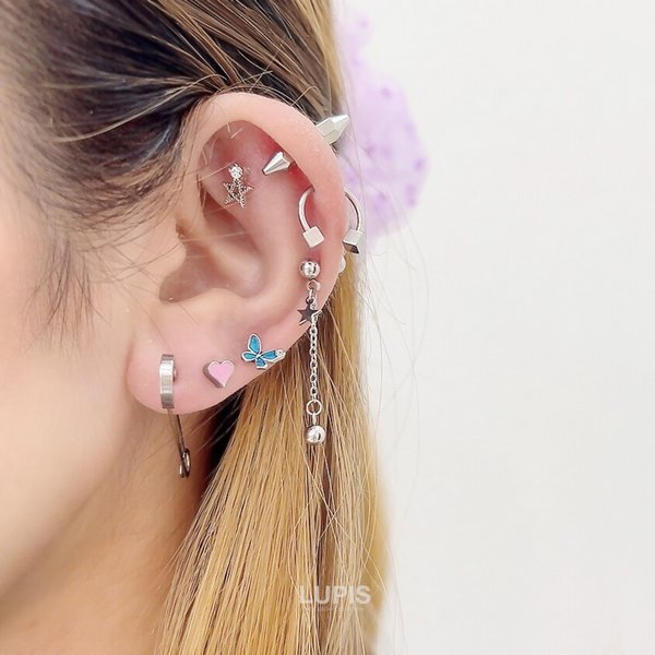 20G】バタフライストレートバーベルボディピアス/ストレートバーベル