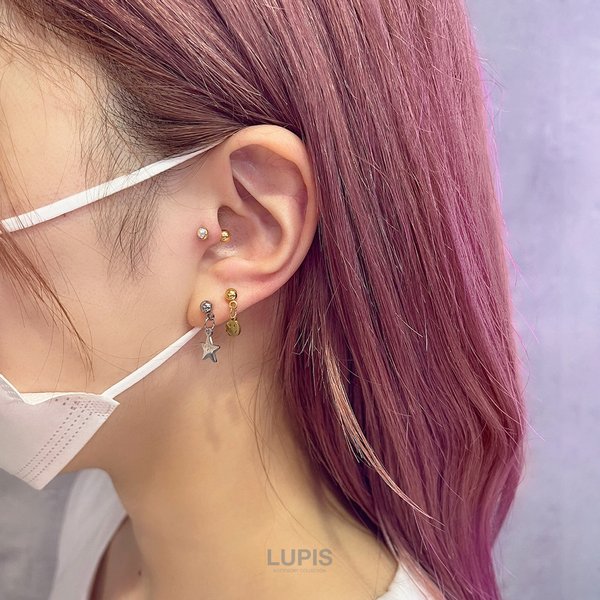 20G】スマイルチャームストレートバーベルボディピアス/ストレート