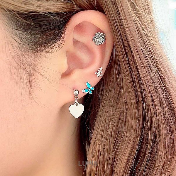 淡水パール フルール・ド・リス ピアス 16G】フルール・ド・リスストレートバーベルボディピアス