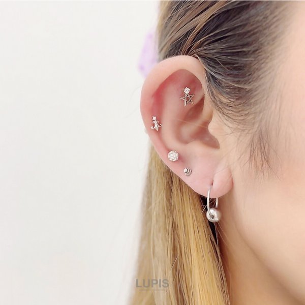 16G】フルール・ド・リスストレートバーベルボディピアス/ストレート