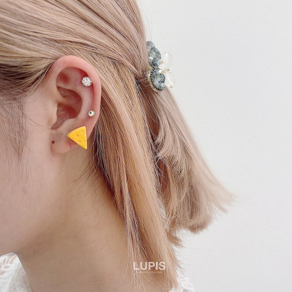 18G】カラージュエルゴールドストレートバーベルボディピアス