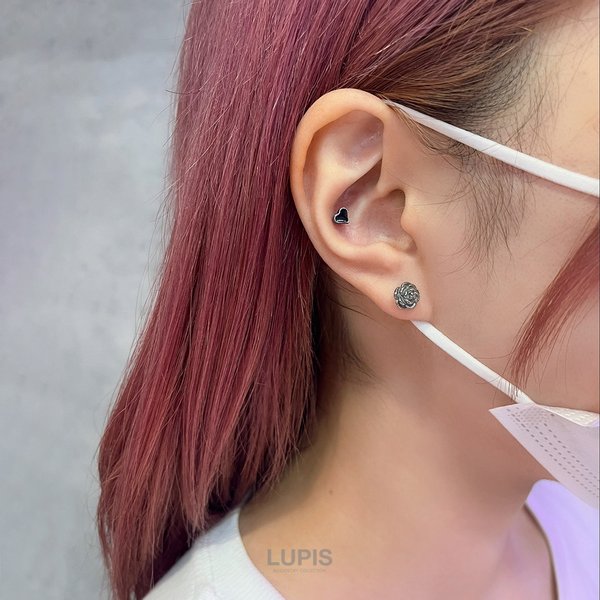16G】アンティークフラワーストレートバーベルボディピアス/ストレート