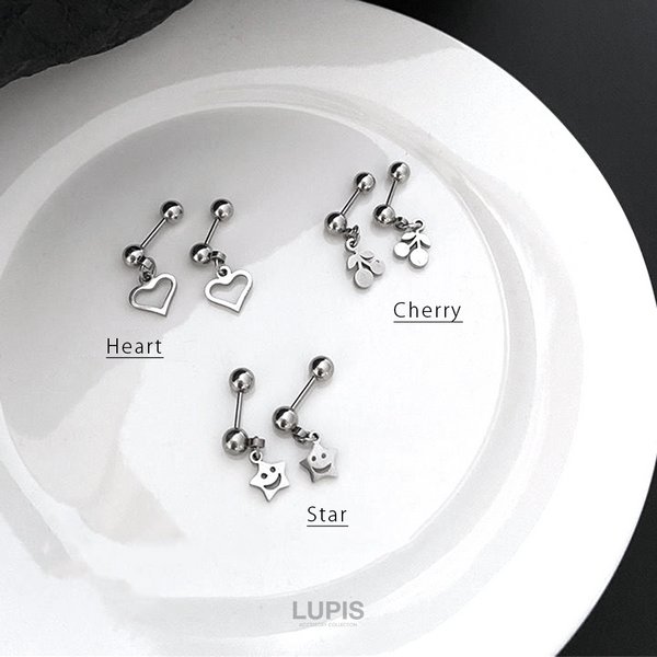 18G】メタルチャームストレートバーベルボディピアス - ボディピアスを