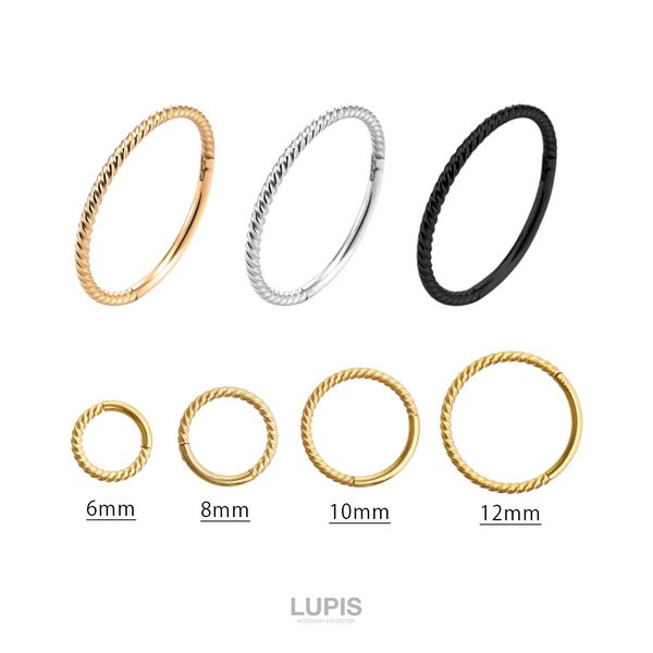 16G】ツイストセグメントリングボディピアス - ボディピアスを激安で