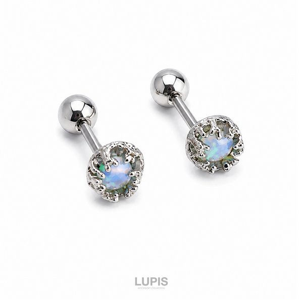 20G】オーロラビジューストレートバーベルボディピアス - ボディピアス