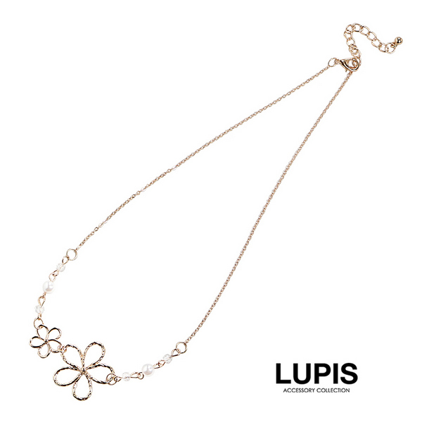 アクセサリー lupinus0908 ゴールドフラワーパールネックレス - ネックレスを激安で通販
