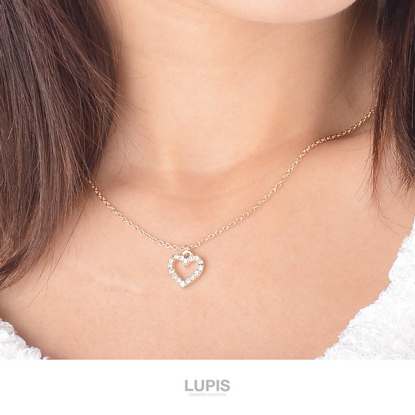 オープンハートパヴェネックレス - ネックレスを激安で通販販売