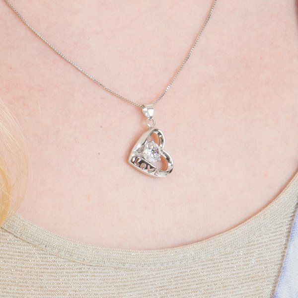 k18 ハートネックレス　ジルコニア K18ピンクゴールドリバーシブルハートネックレス / アミジュエル