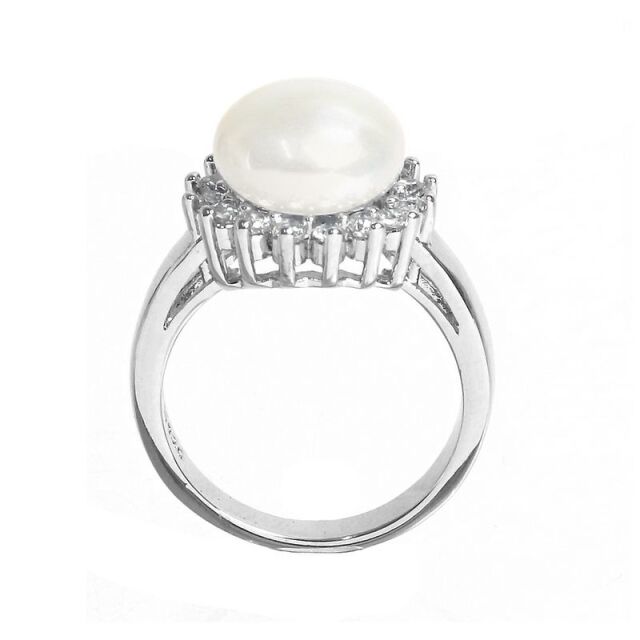 パールキュービックジルコニアリング【送料無料】- 大人ジュエリーの