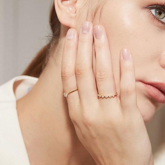 K18 AAA キュービックジルコニア　ソリティアフリーサイズ　リング*新品 ソリティアキュービックジルコニアゴールドリング【送料無料】- 大人