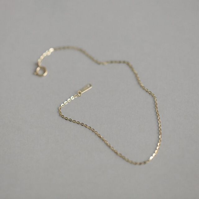 フラットアズキチェーンブレスレット【送料無料】- 大人ジュエリーの