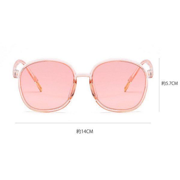 HOYA　宝飾ルビー&プラチナのデコレーション　度数なし　淡いピンクのサングラス クリアカラーフレームボストンサングラス - 激安サングラスの通販販売