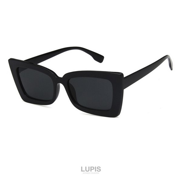 ブラック スクエア型 サングラス モノトーンスクエアフォックスサングラス - サングラスを激安で通販