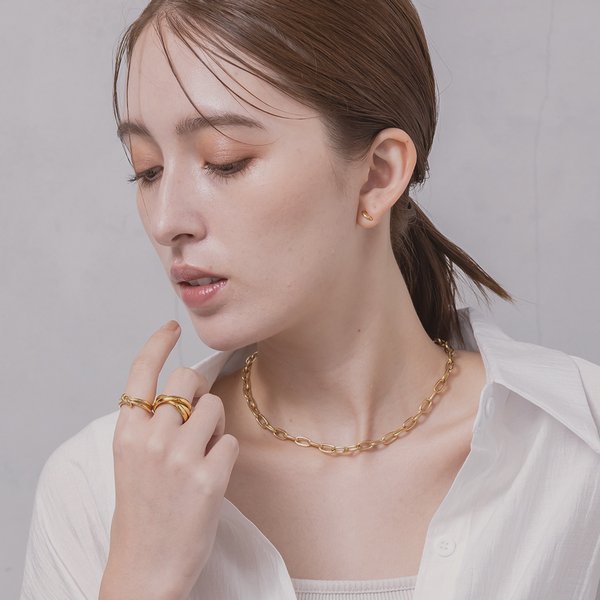 金属アレルギー対応 316L】カーブラインプチステンレスピアス - ピアス