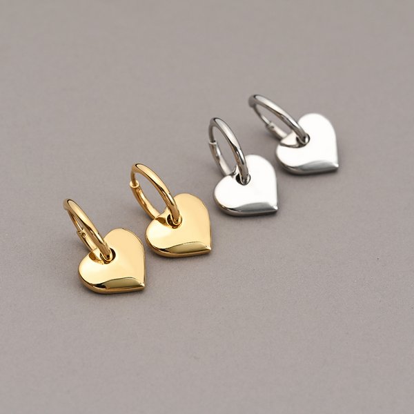 金属アレルギー対応 316L】2wayハートステンレスフープピアス - ピアス