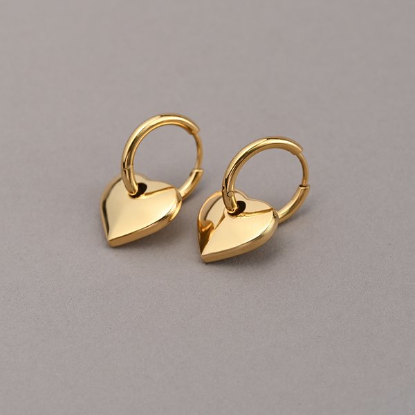 金属アレルギー対応 316L】2wayハートステンレスフープピアス - ピアス