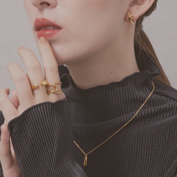 金属アレルギー対応 316L】クロスノットステンレスリング - リング