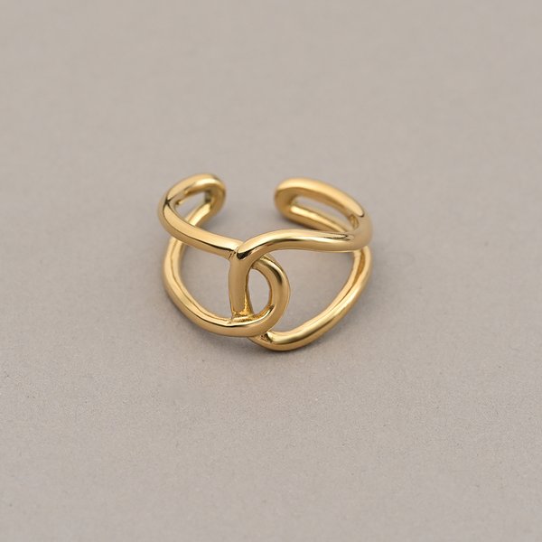 金属アレルギー対応 316L】クロスノットステンレスリング - リング