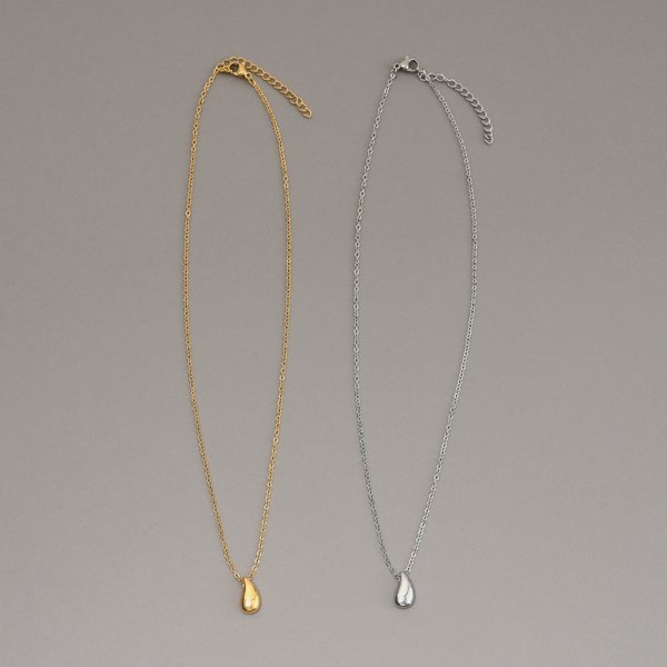 金属アレルギー対応 316L】ドロップステンレスネックレス - ネックレス