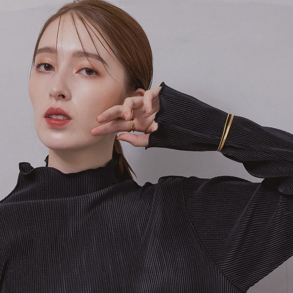 金属アレルギー対応 316L】2連スネークチェーンステンレスブレスレット