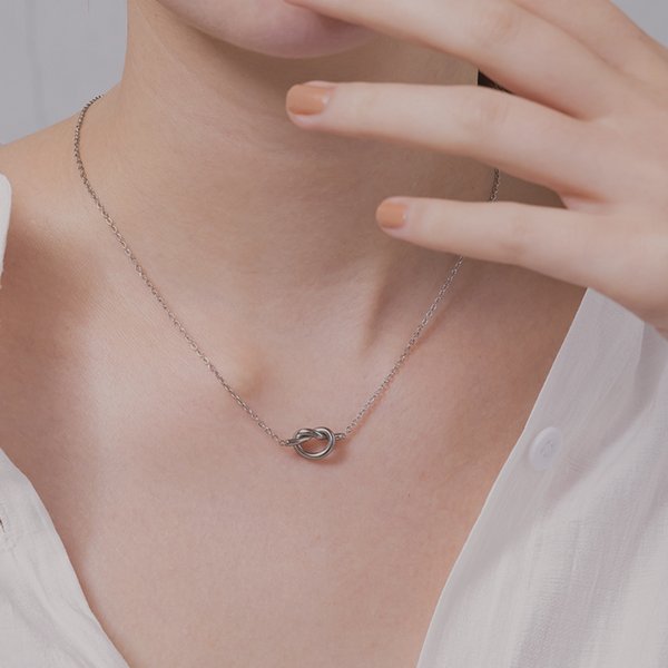金属アレルギー対応 316L】ノットステンレスネックレス - ネックレスを