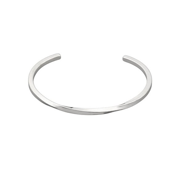金属アレルギー対応 316L】ツイストステンレスバングルブレスレット