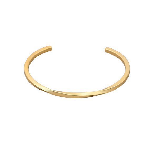 金属アレルギー対応 316L】ツイストステンレスバングルブレスレット