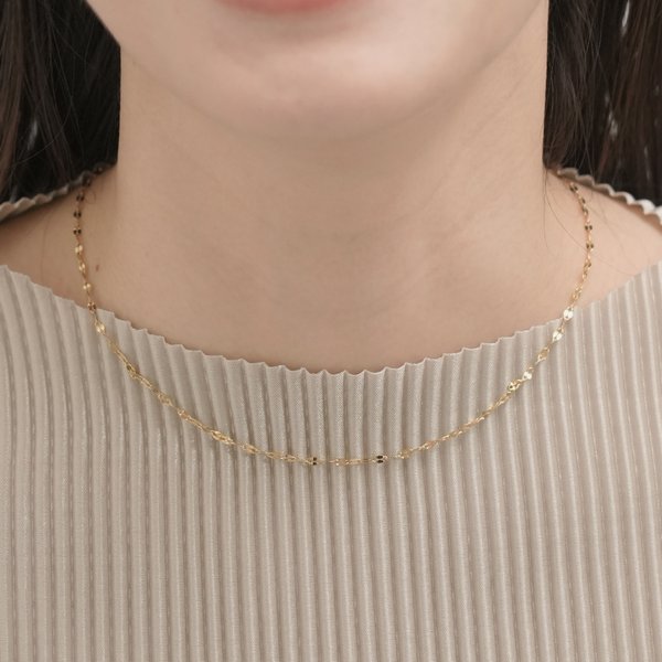 金属アレルギー対応 316L】シンプルペタルチェーンネックレス - リング